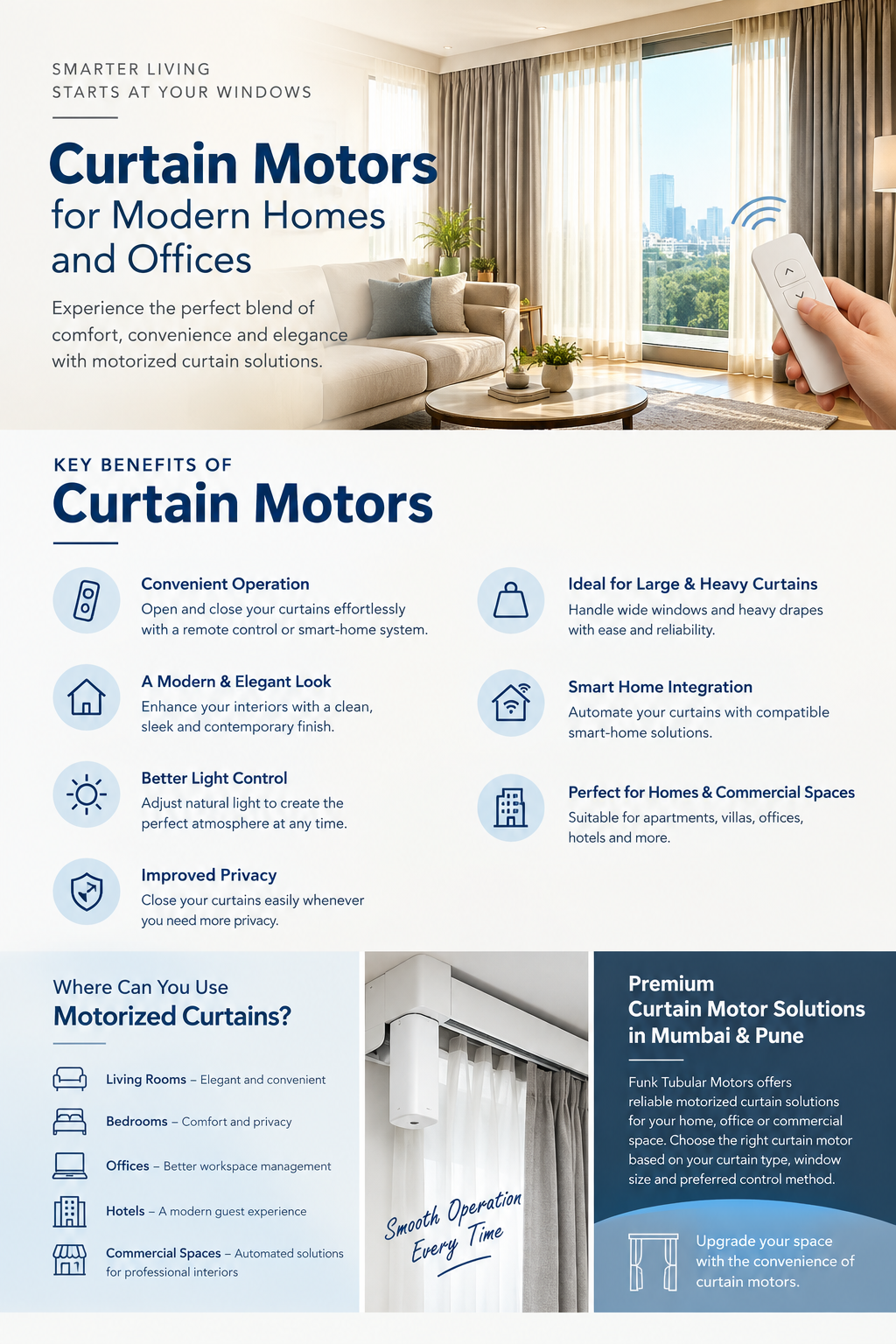 Curtain Motors: Benefits for Modern Homes | Funk Tubular Motors